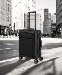 Travelite Next Βαλίτσα Καμπίνας Αλουμινίου Μαύρη S+ με Θήκη Laptop