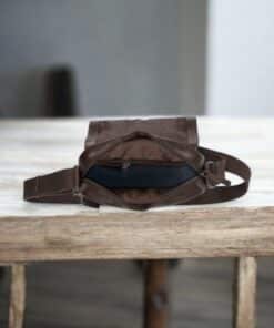 Camel Active Pine Δερμάτινη Τσάντα Ώμου με Καπάκι Καφέ M