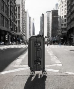 Travelite Next Βαλίτσα Καμπίνας Αλουμινίου Μαύρη S+ με Θήκη Laptop