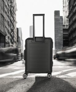 Travelite Next Βαλίτσα Καμπίνας Αλουμινίου Μαύρη S+ με Θήκη Laptop