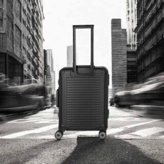 Travelite Next Βαλίτσα Καμπίνας Αλουμινίου Μαύρη S+ με Θήκη Laptop