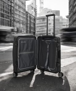 Travelite Next Βαλίτσα Καμπίνας Αλουμινίου Μαύρη S+ με Θήκη Laptop