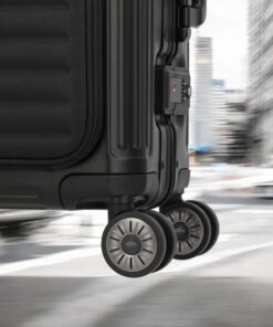 Travelite Next Βαλίτσα Καμπίνας Αλουμινίου Μαύρη S+ με Θήκη Laptop