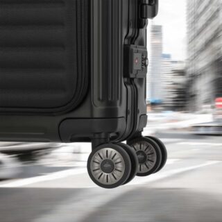 Travelite Next Βαλίτσα Καμπίνας Αλουμινίου Μαύρη S+ με Θήκη Laptop