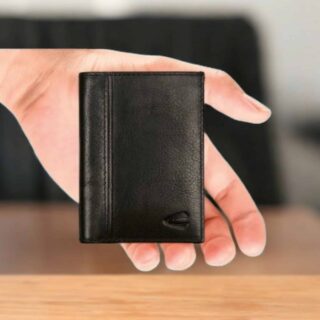 Camel Active Pine Θήκη Καρτών Δερμάτινη Μαύρη