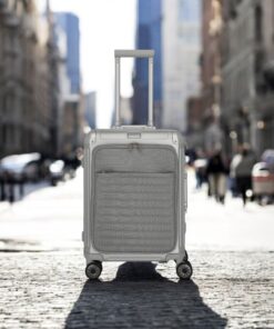 Travelite Next Βαλίτσα Καμπίνας S+ Αλουμινίου Ασημί με Θήκη Laptop