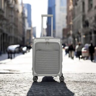 Travelite Next Βαλίτσα Καμπίνας S+ Αλουμινίου Ασημί με Θήκη Laptop