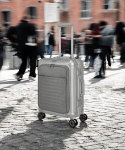 Travelite Next Βαλίτσα Καμπίνας S+ Αλουμινίου Ασημί με Θήκη Laptop