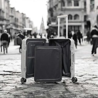 Travelite Next Βαλίτσα Καμπίνας S+ Αλουμινίου Ασημί με Θήκη Laptop