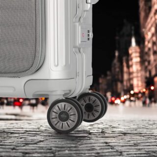 Travelite Next Βαλίτσα Καμπίνας S+ Αλουμινίου Ασημί με Θήκη Laptop