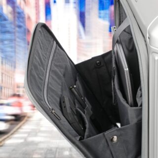 Travelite Next Βαλίτσα Καμπίνας S+ Αλουμινίου Ασημί με Θήκη Laptop