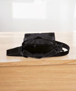 Camel Active Pine Δερμάτινη Τσάντα Ώμου με Καπάκι Μαύρη M