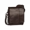 Camel Active Pine Δερμάτινη Τσάντα Ώμου με Καπάκι Καφέ M