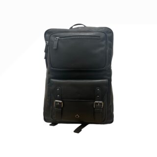 Diplomat Τσάντα Πλάτης Δερμάτινη Μαύρη 20L