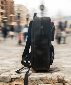 Diplomat Τσάντα Πλάτης Δερμάτινη Μαύρη 20L