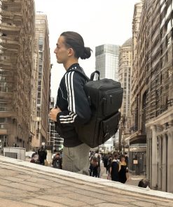 Diplomat Τσάντα Πλάτης Δερμάτινη Μαύρη 20L