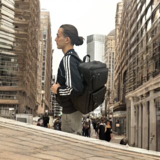 Diplomat Τσάντα Πλάτης Δερμάτινη Μαύρη 20L