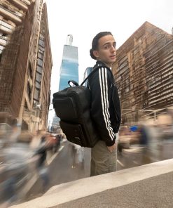 Diplomat Τσάντα Πλάτης Δερμάτινη Μαύρη 20L