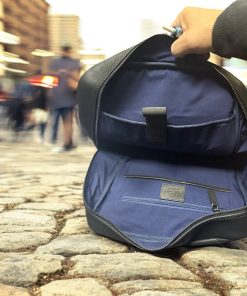 Diplomat Τσάντα Πλάτης Δερμάτινη Μαύρη 20L