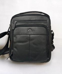 Diplomat LV86 Δερμάτινη Τσάντα Ώμου Μαύρο