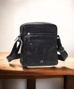 Diplomat LV87 Τσάντα Ώμου Leather Collection Μαύρη