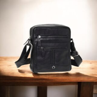 Diplomat LV87 Τσάντα Ώμου Leather Collection Μαύρη