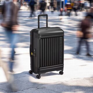 Delsey Lutece SE Μαύρη Βαλίτσα Μεσαία 69cm Expandable