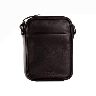 Seven Dots Earth-60-102 Δερμάτινη Τσάντα Ώμου Σκούρο Καφέ