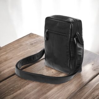 Diplomat LV87 Τσάντα Ώμου Leather Collection Μαύρη