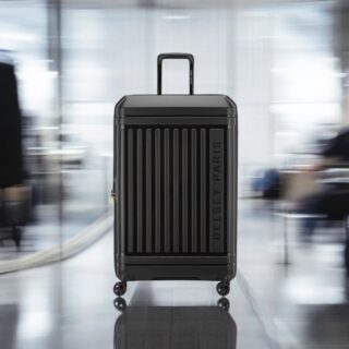 Delsey Lutece SE Μαύρη Βαλίτσα Πολύ Μεγάλη 79cm Expandable