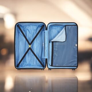 Delsey Lutece SE Μαύρη Βαλίτσα Πολύ Μεγάλη 79cm Expandable