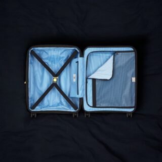 Delsey Lutece SE Μαύρη Βαλίτσα Καμπίνας 55cm Expandable Slim