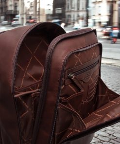 Chesterfield Detroit Δερμάτινο Σακίδιο Πλάτης Καφέ