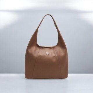 Seven Dots Alkioni-15-112 Γυναικεία Δερμάτινη Τσάντα Μεγάλη Μπεζ