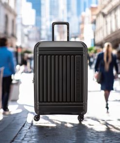 Delsey Lutece SE Μαύρη Βαλίτσα Μεσαία 69cm Expandable