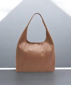 Seven Dots Alkioni-15-112 Γυναικεία Δερμάτινη Τσάντα Μεγάλη Μπεζ