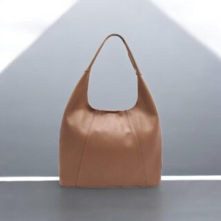 Seven Dots Alkioni-15-112 Γυναικεία Δερμάτινη Τσάντα Μεγάλη Μπεζ