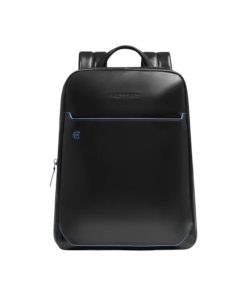 Piquadro Δερμάτινο Σακίδιο Laptop 14” Μαύρο