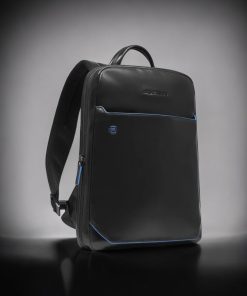 Piquadro Δερμάτινο Σακίδιο Laptop 14” Μαύρο