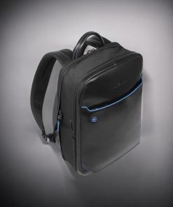 Piquadro Δερμάτινο Σακίδιο Laptop 14” Μαύρο