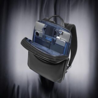 Piquadro Δερμάτινο Σακίδιο Laptop 14” Μαύρο