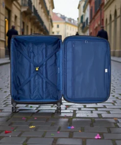 Delsey Brochant Μεγάλη Βαλίτσα 78cm Expand Μαύρη