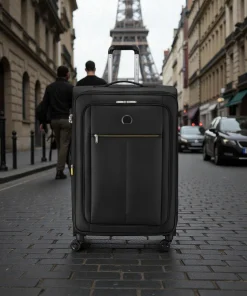 Delsey Dita Μεγάλη Βαλίτσα 79cm Expand Μαύρη