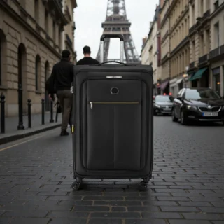 Delsey Dita Μεγάλη Βαλίτσα 79cm Expand Μαύρη