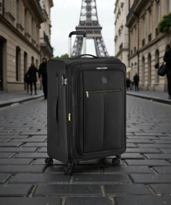 Delsey Dita Μεγάλη Βαλίτσα 79cm Expand Μαύρη