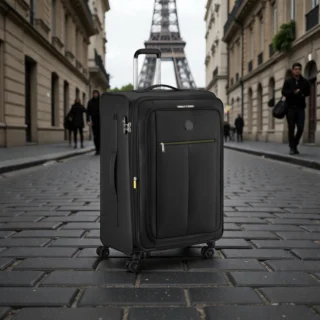 Delsey Dita Μεγάλη Βαλίτσα 79cm Expand Μαύρη