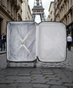 Delsey Dita Μεγάλη Βαλίτσα 79cm Expand Μαύρη