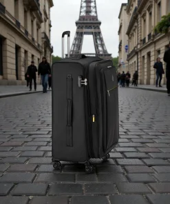 Delsey Dita Μεγάλη Βαλίτσα 79cm Expand Μαύρη