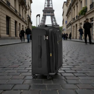 Delsey Dita Μεγάλη Βαλίτσα 79cm Expand Μαύρη