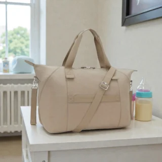Kipling New Art M Soft Taupe Τσάντα Ώμου Αλλαξιέρα